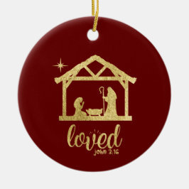 Kribbe Jezus Liefde Christelijk Kerstmis Keramisch Ornament