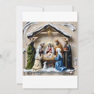 Kribbe, kerstboom, wijzen Bethlehem Kaart