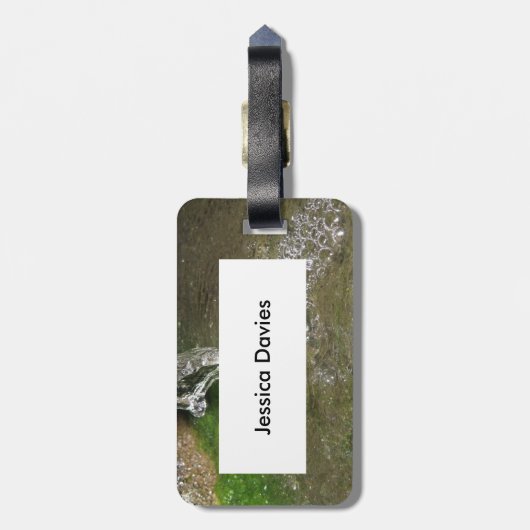 Krickerend waterval Bubbling Water Custom Bagagelabel (Achterkant verticaal)