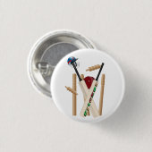 Krickethelm, vleermuizen en knollen, ronde button 3,2 cm (Voorkant /achterkant)