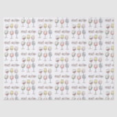 Kriebeldoodle wijnglas patroon Prettig kerstfeest Tissuepapier (Voorkant)