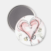 Kriebels Roze Hart Magneet (Voorkant / Achterkant)