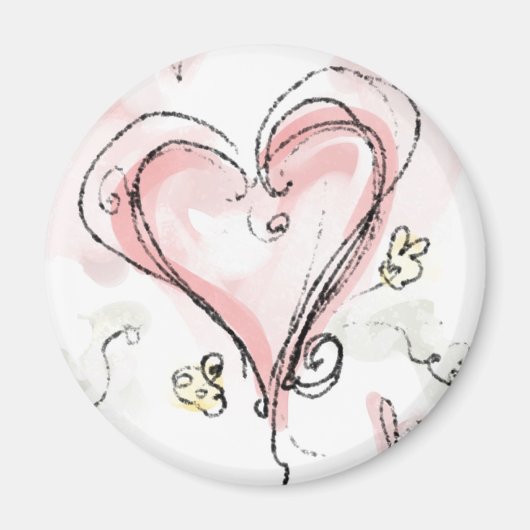 Kriebels Roze Hart Magneet (Voorkant)