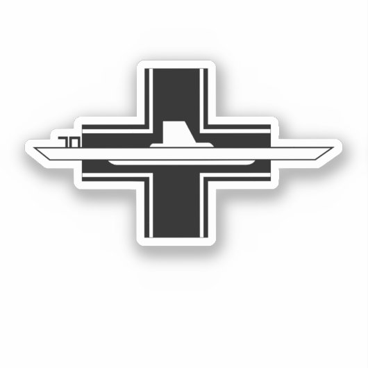 Kriegsmarine 10e U-boot Flottilla Emblem T-Shirt Sticker (Voorkant)