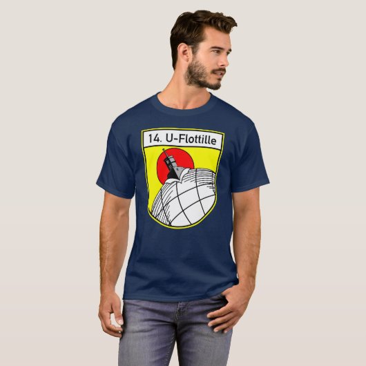 Kriegsmarine 14e flotilla Emblem (U-boot) T-shirt (Voorkant volledig)