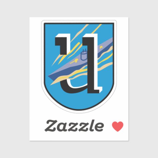 Kriegsmarine 1e U-boot flottilla Emblem Classic R Sticker (Vel)