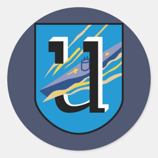 Kriegsmarine 1e U-boot flottilla Emblem Ronde Sticker (Voorkant)