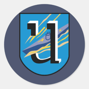 Kriegsmarine 1e U-boot flottilla Emblem Ronde Sticker