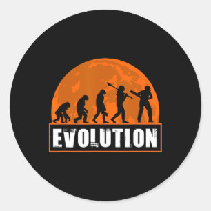 Kriekspeler Funny Cricket Menselijke evolutie Ronde Sticker