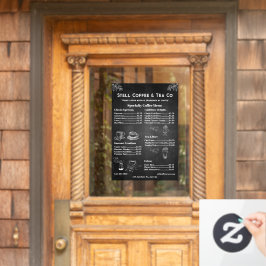 Krielaardig generiek koffie menu prijs krijtbord raamsticker
