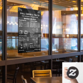 Krielaardig generiek koffie menu prijs krijtbord raamsticker