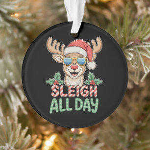 Krij slee all day Coole rendier zonnebril Kerstmis Ornament