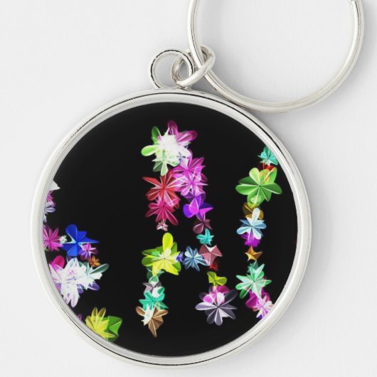 "KRIJDE" in Bloemen Kunstprint Sleutelhanger (Voorkant)