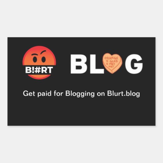 Krijg betaald voor Bloggen op Blurt.blog Rechthoekige Sticker (Voorkant)