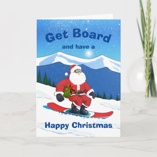 Krijg Board Kerstmis Sinterklaas Snowboarden Feestdagen Kaart (Voorkant)