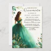 Krijg bomen Gold Mint Glam Emerald Green Quinceane Kaart (Voorkant)