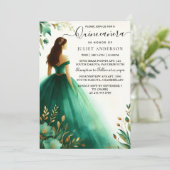Krijg bomen Gold Mint Glam Emerald Green Quinceane Kaart (Staand voorkant)