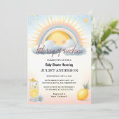 Krijg Boy Pink Unique Sky Cloud Sunshine Baby show Kaart (Staand voorkant)