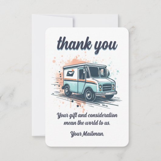 Krijg Brievendrager Mailman Postal Carrier Bedankkaart (Voorkant)