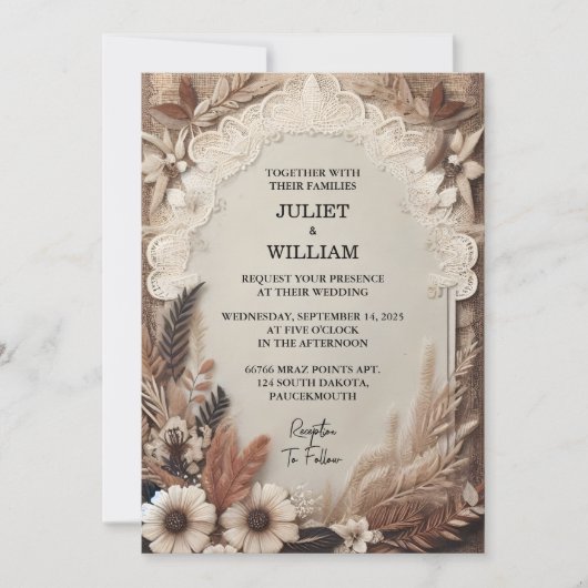 Krijg Bruin Herfst Houten Paperie Gerecycleerd Pap Kaart (Voorkant)