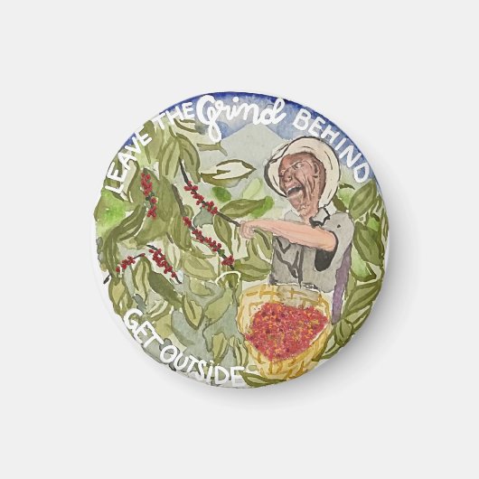 Krijg buiten natuur voor koffieliefhebbers Sleutel Magneet (Voorkant)