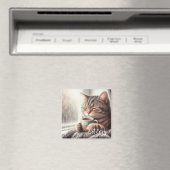 Krijg Cozy Cat Magnet (Insitu (Vaatwasser))