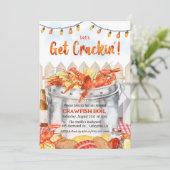 Krijg Crackin' Crawfish Boil Invitation Kaart (Staand voorkant)