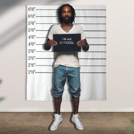 Krijg Criminele Grappige Opstelling Mugshot Fotoho Wandkleed