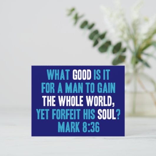 Krijg de hele wereld, maar vergeet zijn ziel. 8 briefkaart (Staand voorkant)