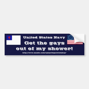 Krijg de homosexuelen uit mijn douche! bumpersticker