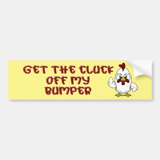 KRIJG DE KLOK VAN BUMPER Funny Angry Chicken Bumpersticker (Voorkant)