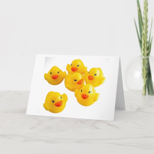 KRIJG DE RUBBEREN DUCKIES KLAAR-BABY GEFELICITEERD KAART (Voorkant)