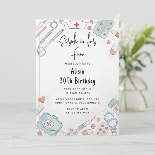 Krijg Doctor Heart Geregistreerde Verpleegkundige Kaart (Staand voorkant)