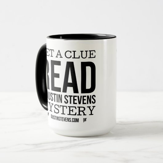 Krijg een aanwijzing, lees een Dustin Stevens myst Mok (Voorkant links)