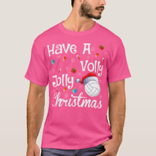 Krijg een gezellige Kerstmis Volleybal Santa T-shirt