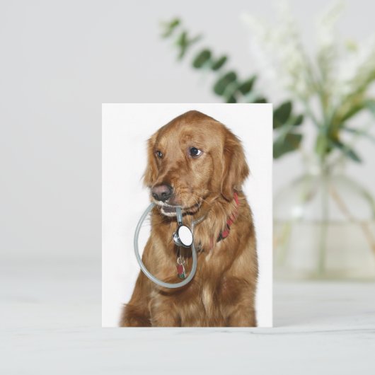 Krijg een goede golden retriever briefkaart (Staand voorkant)