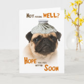 Krijg een goede kaart met een Pug hond die zich ni (Gele Bloem)