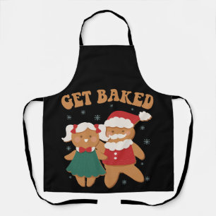 Krijg een grappige gingerbread kerstman kerstcadea schort