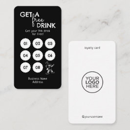 Krijg een gratis Drink Minimal Modern Zwart Wit Klantenkaartje