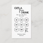 Krijg een gratis Drink Minimal Modern Zwart Wit Klantenkaartje (Voorkant)