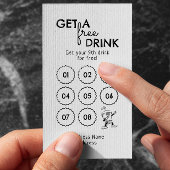Krijg een gratis Drink Minimal Modern Zwart Wit Klantenkaartje