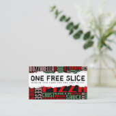 krijg één gratis PIZZA SLICE (gescheurd papier) Klantenkaartje (Staand voorkant)