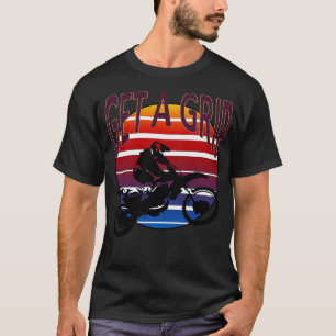 Krijg een Grip Motor X Dirt Bike Retro Sunset Art T-shirt