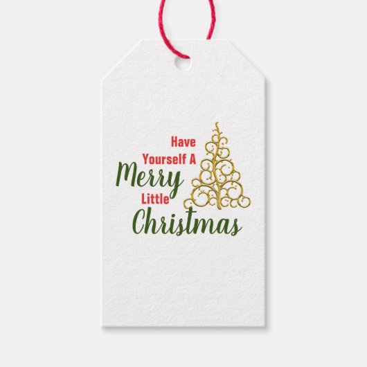 Krijg een heel vrolijk kerstfeest cadeaulabel (Voorkant)