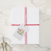 Krijg een heel vrolijk kerstfeest cadeaulabel (Met Touw)