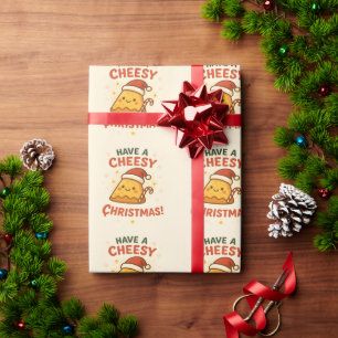 Krijg een Kerst met Kaas Grappige Pizza Liefhebber Cadeaupapier