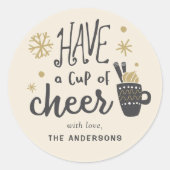 Krijg een kopje cheer Kerst Drink Mix Cadeaupakket Ronde Sticker (Voorkant)