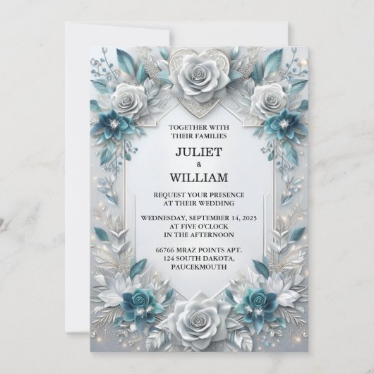 Krijg Fancy Metaal Glam Glanzend Hoogwaardig Zilve Kaart (Voorkant)