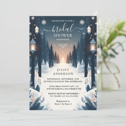 Krijg Forest Stars Snow Bright Winter Vrijgezellen Kaart (Staand voorkant)