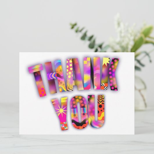 KRIJG FUNKY FONT BEDANKKAART (Staand voorkant)